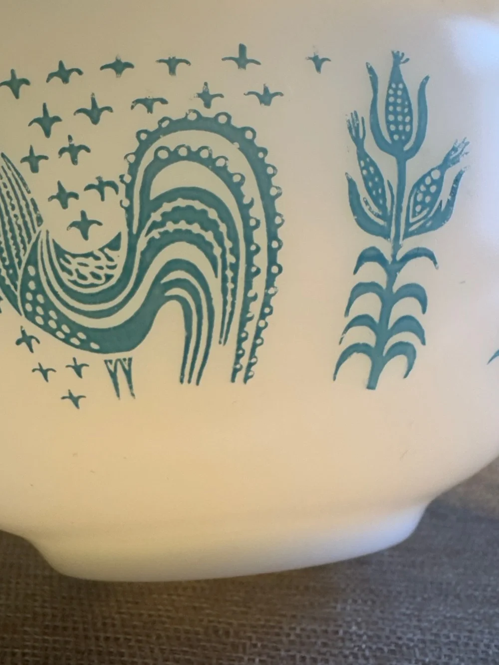Vintage Pyrex 443 Mixing Bowl 2.5Qt Amish Butter Print Cinderella Cottage Farm
